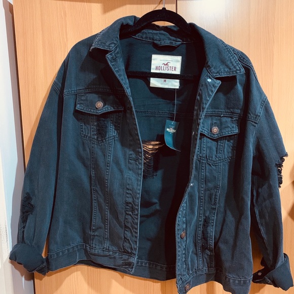 hollister black jean jacket